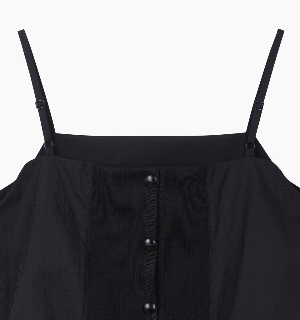 Black bustier with jacquard pattern - sisley k top - Preto | Sisley K image number 5